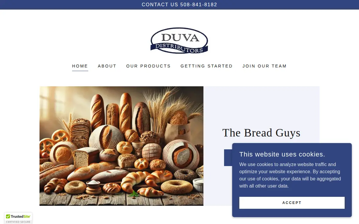 Homepage of Duva Distributors INC