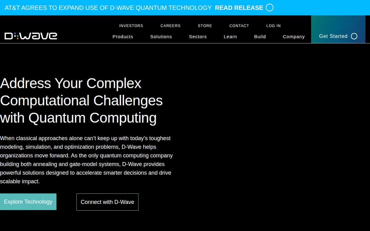 Homepage of D-wave Quantum INC