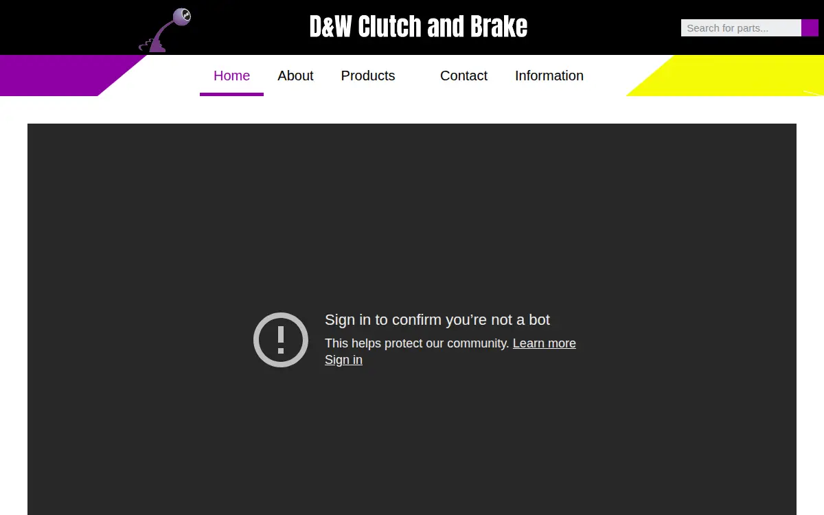 Homepage of D & W Clutch & Brake, INC.