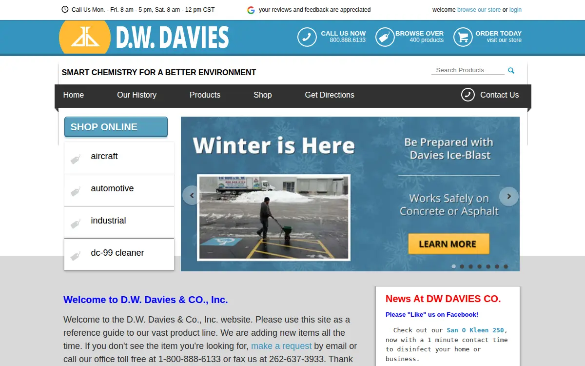 Homepage of D. W. Davies & CO INC
