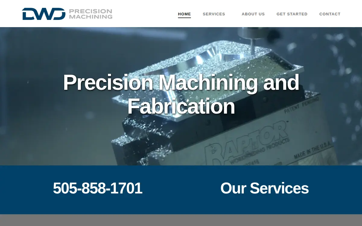Homepage of Dwd Precision Machining LLC