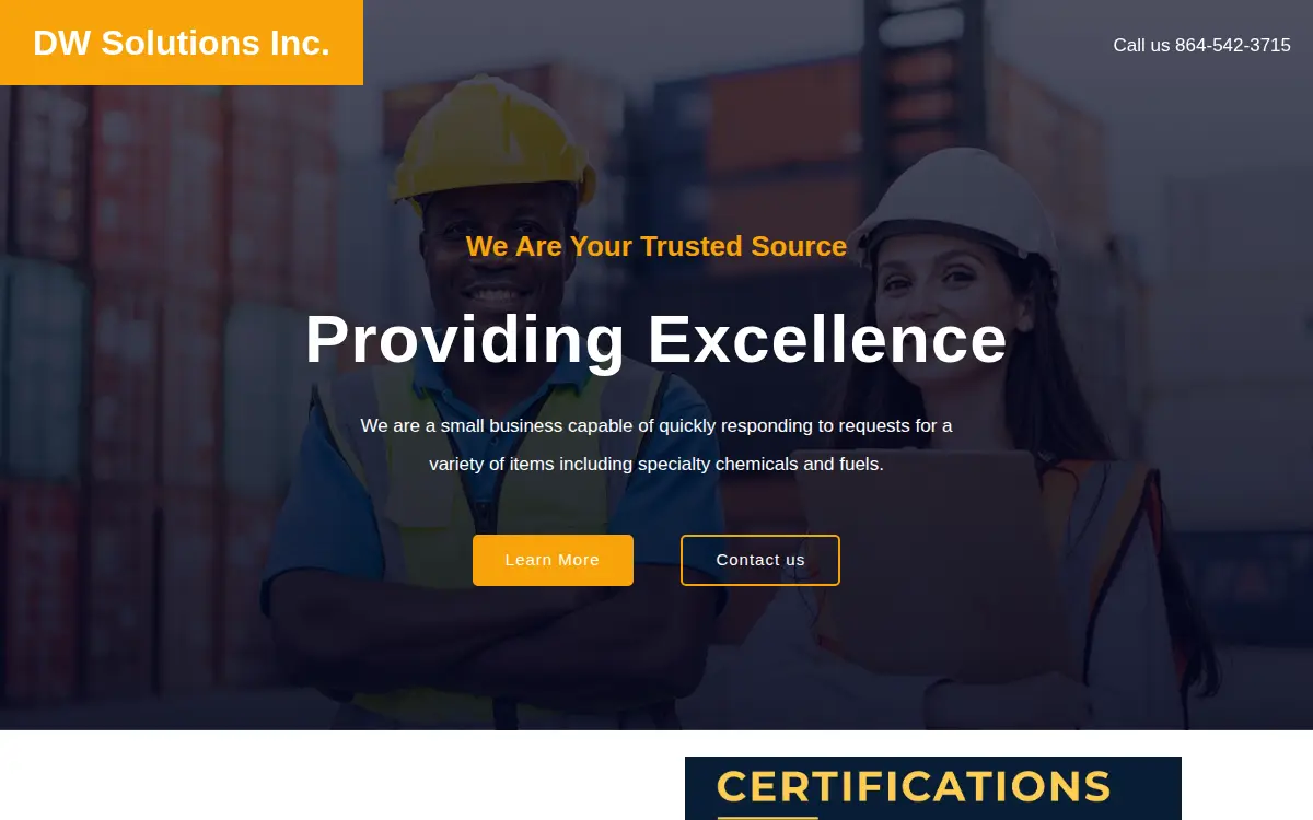 Homepage of Dw Solutions INC