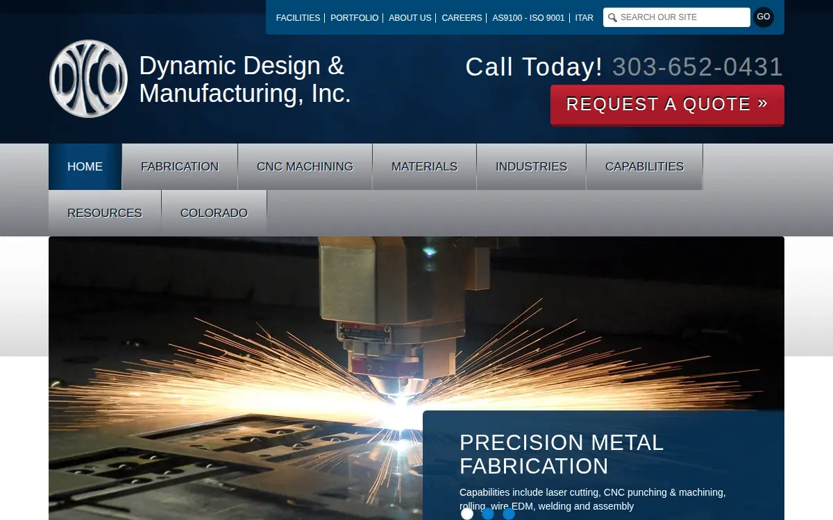 Homepage of Dynamic Design and Manufacturing, INC.