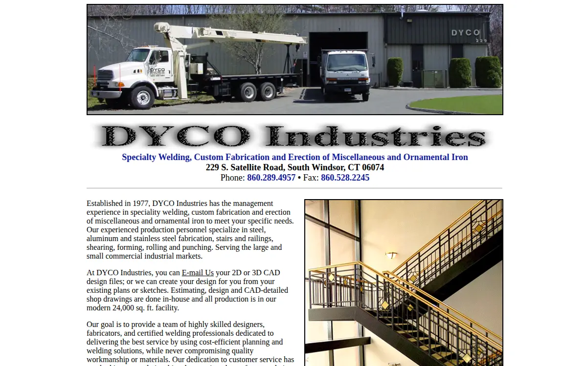 Homepage of Dyco Industries, INC