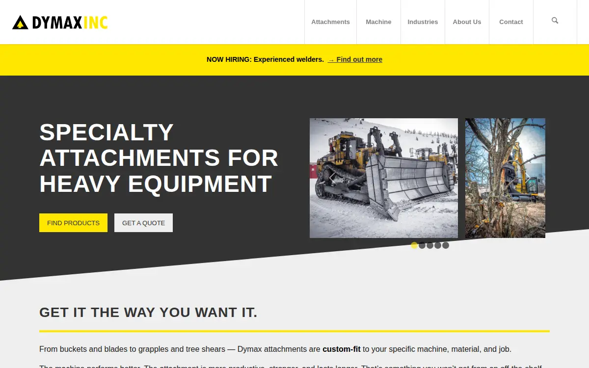 Homepage of Dymax INC.