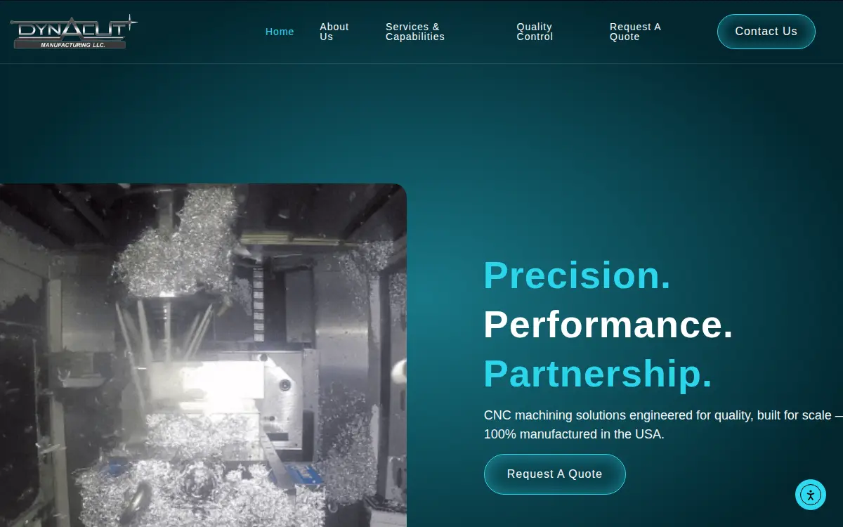 Homepage of Dynacut Manufacturing LLC