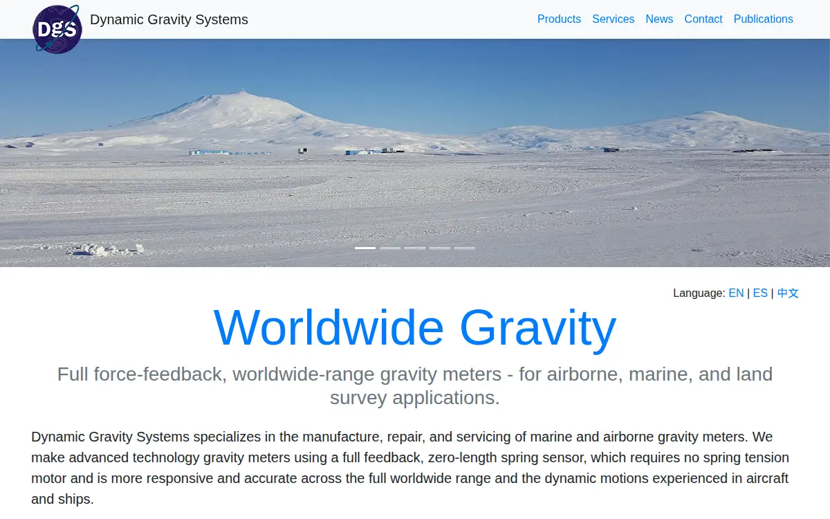 Homepage of Dynamic Gravity Systems LLC