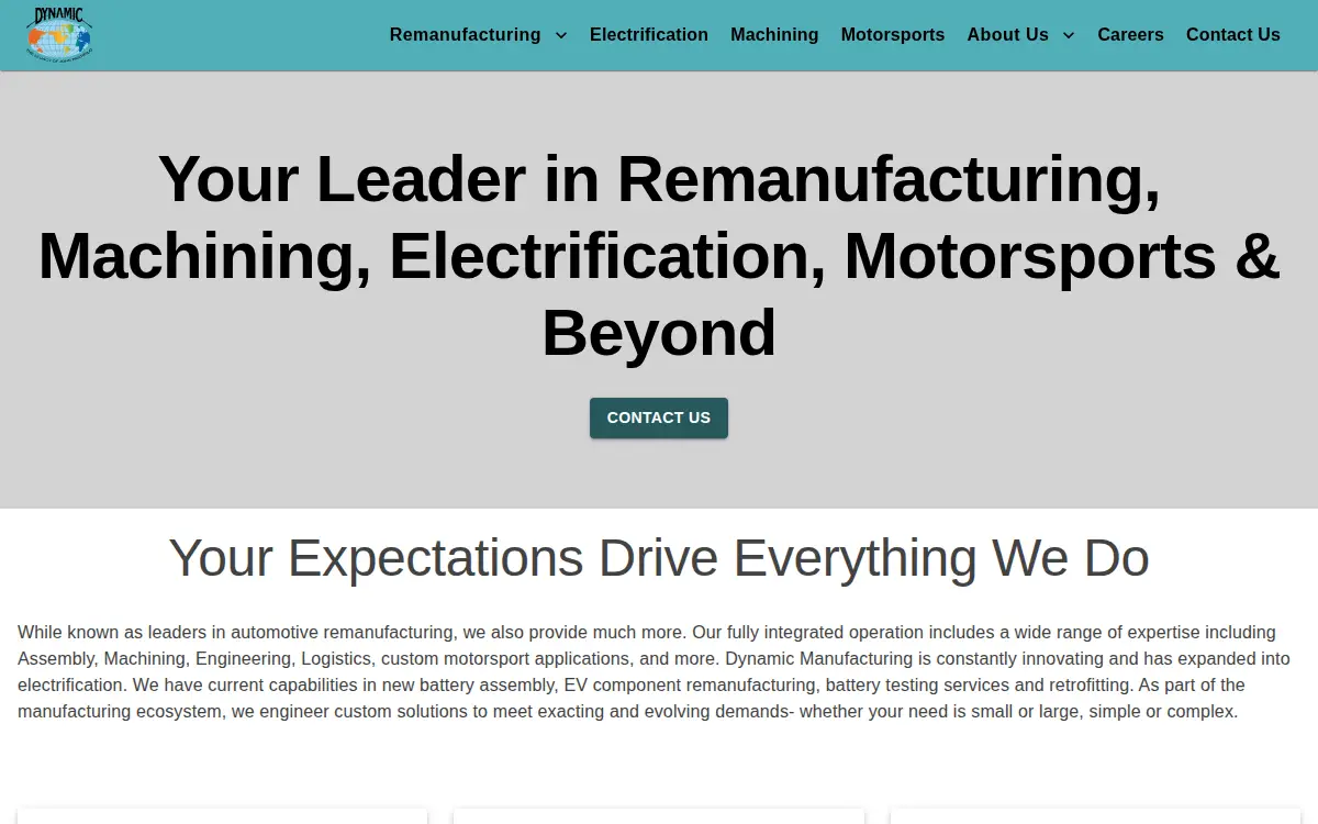 Homepage of Dynamic Manufacturing INC