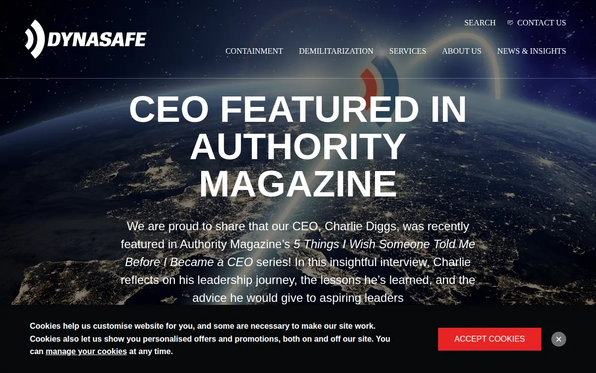 Homepage of Dynasafe US LLC