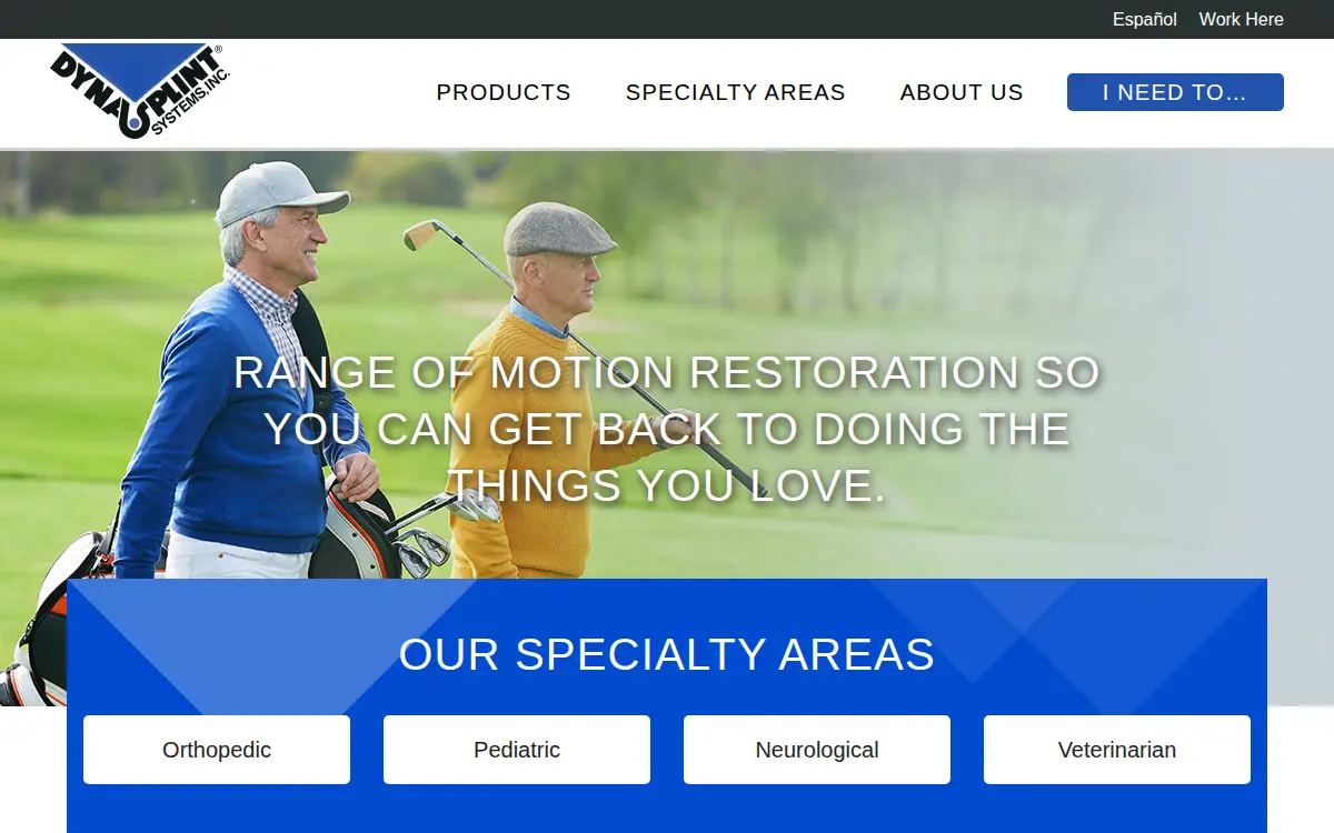 Homepage of Dynasplint Systems INC