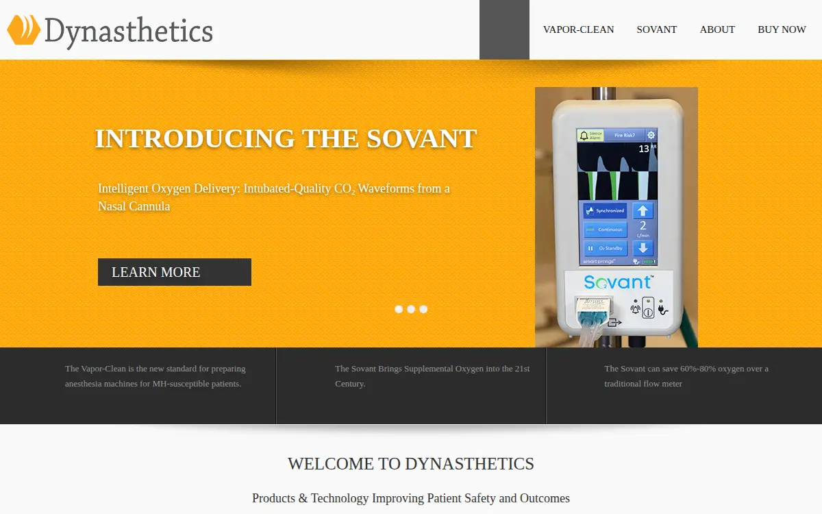 Homepage of Dynasthetics, LLC