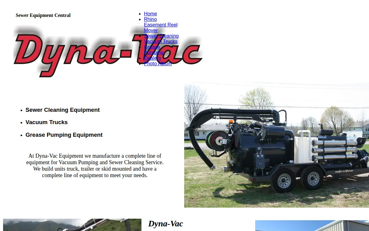 Homepage of Dyna-vac Equipment, INC.