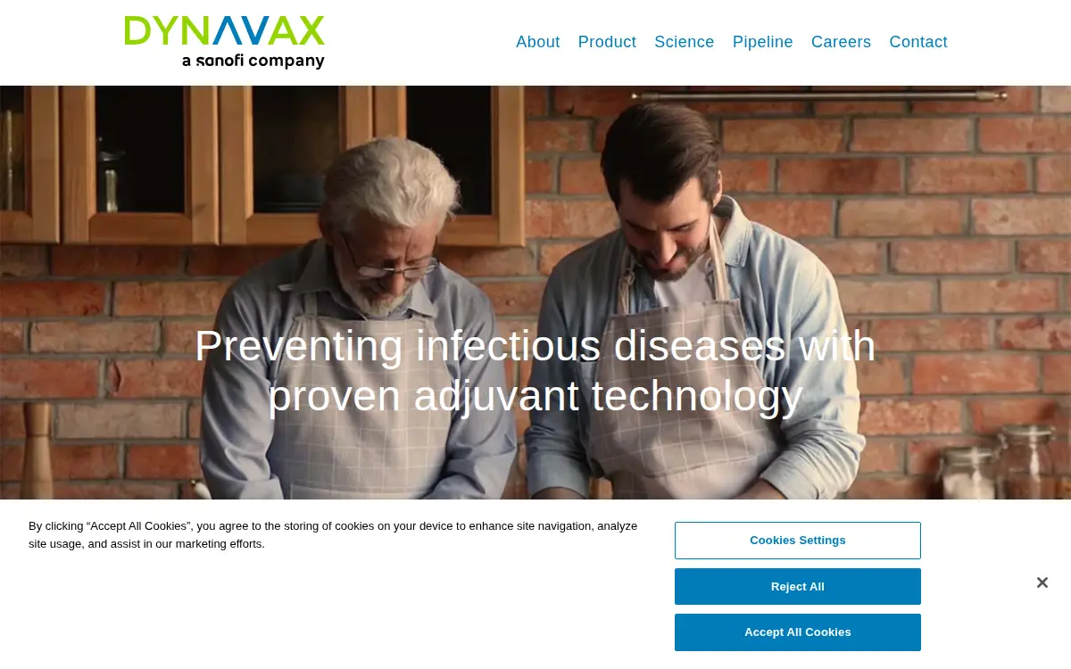 Homepage of Dynavax Technologies Corporation