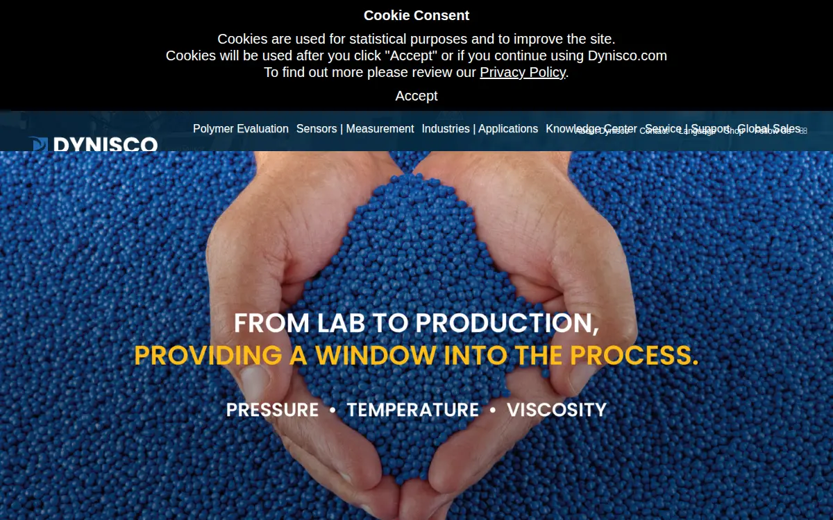 Homepage of Dynisco Instruments LLC