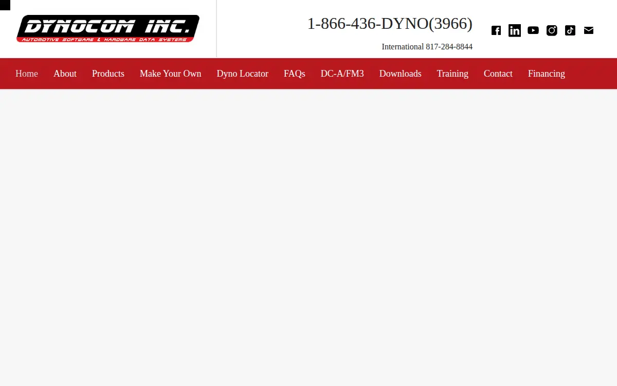 Homepage of Dynocom Industries Incorporated