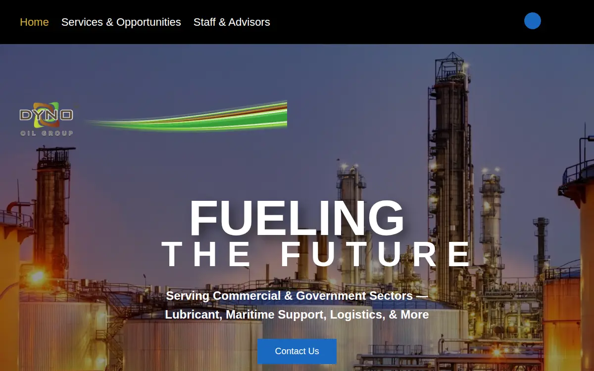 Homepage of Dyno Oil & Electric LLC