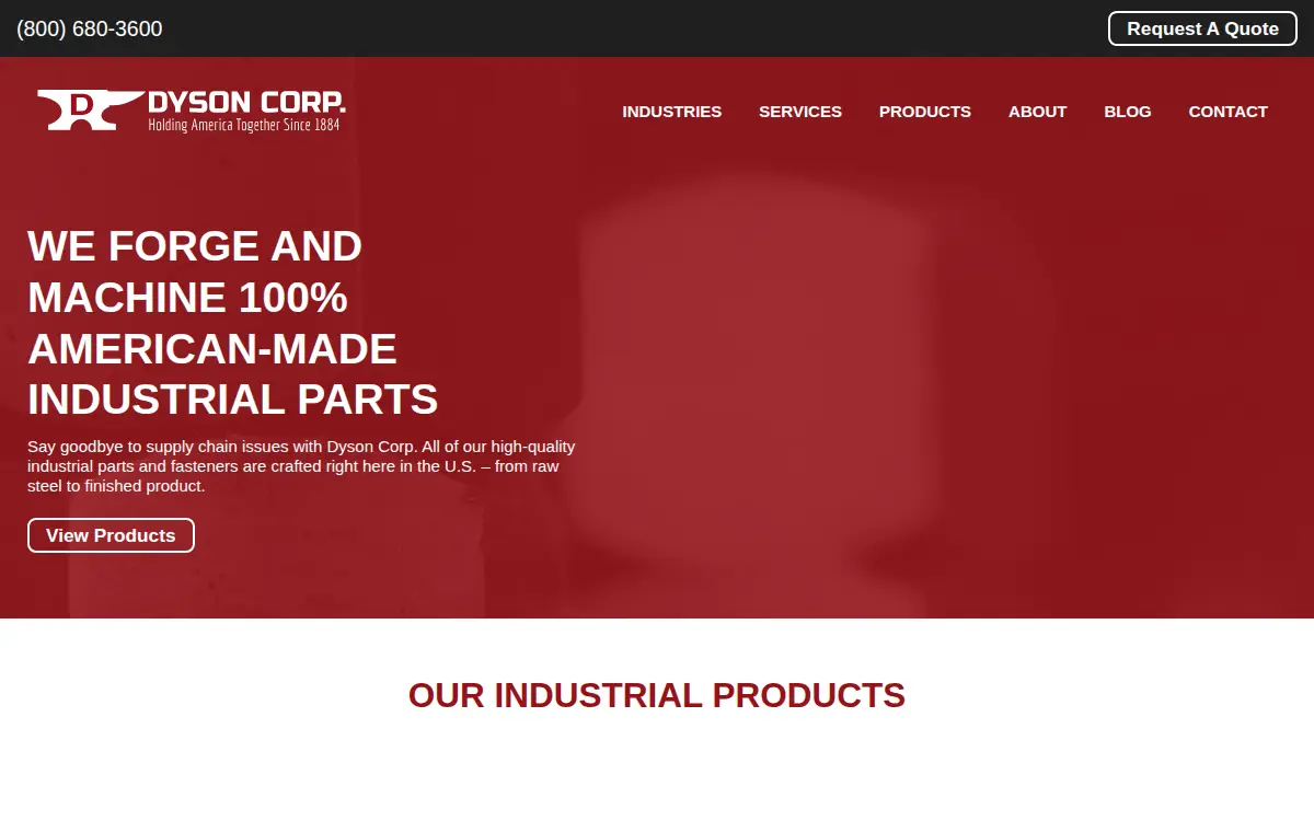 Homepage of The Dyson Corporation