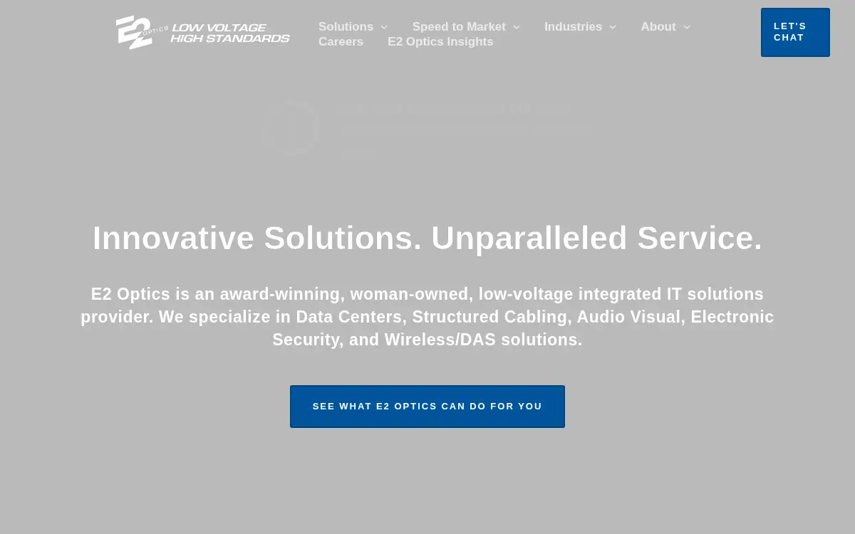 Homepage of E2 Optics, LLC