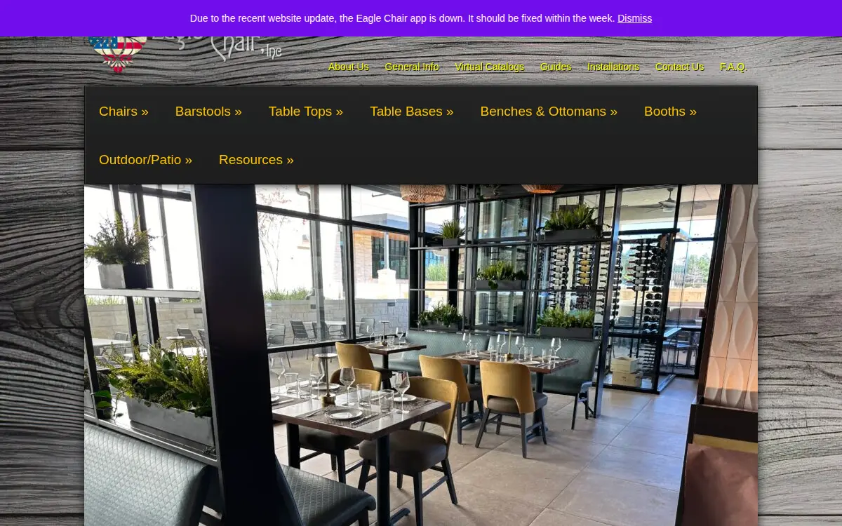 Homepage of Eagle Chair, INC.