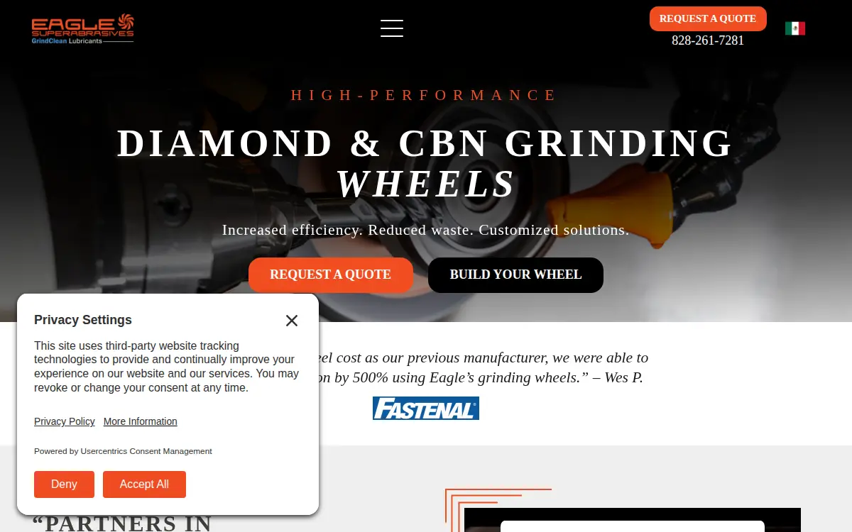 Homepage of Eagle Superabrasives, INC.