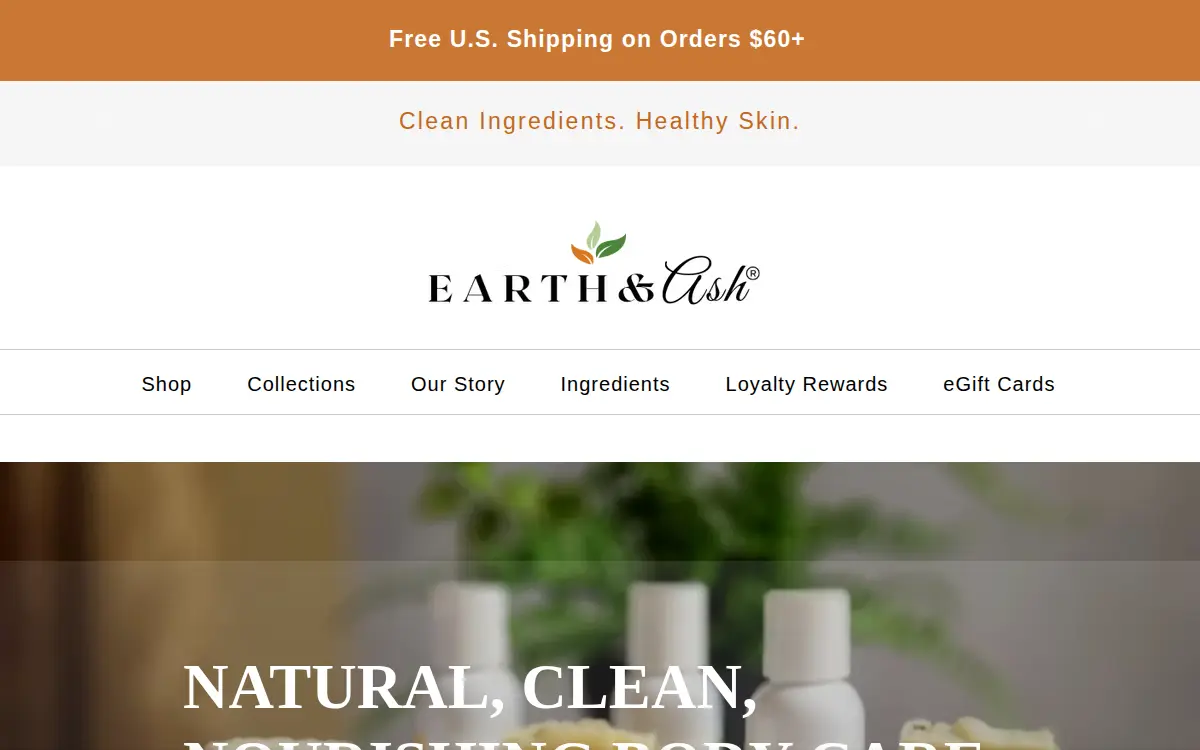 Homepage of Earth & Ash Soap LLC