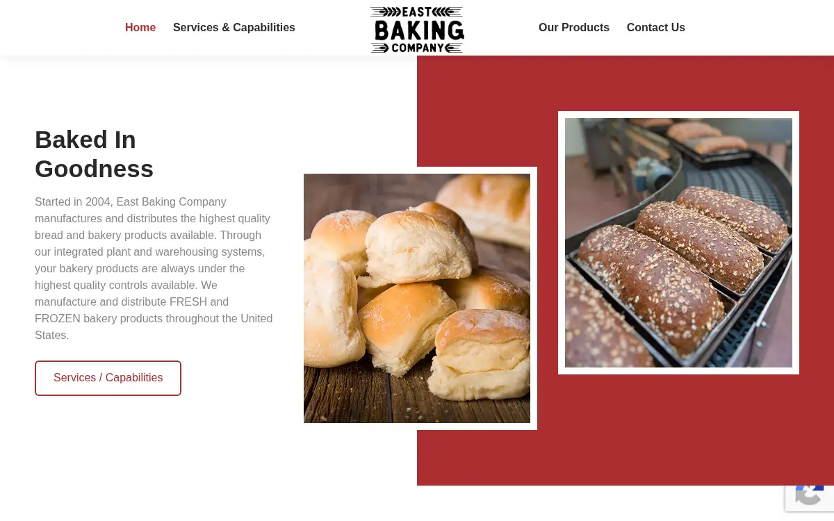Homepage of East Baking Company, INC.