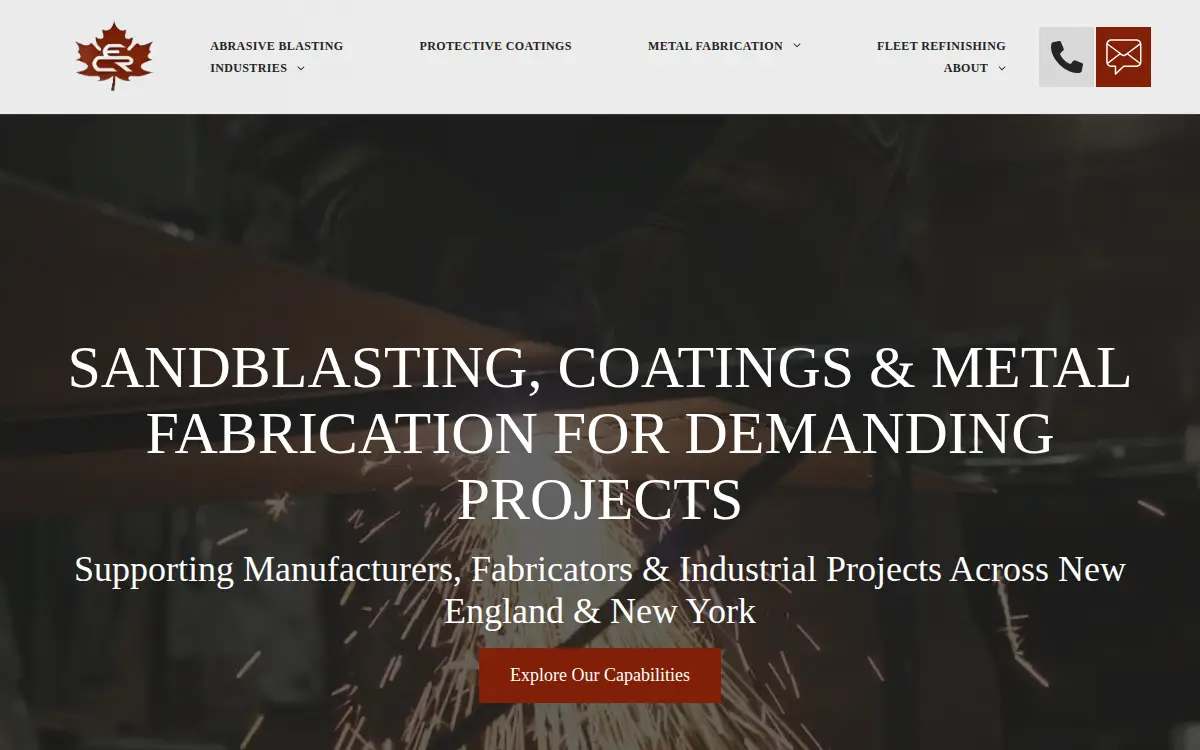 Homepage of East Coast Refinishing and Surface Stripping, INC