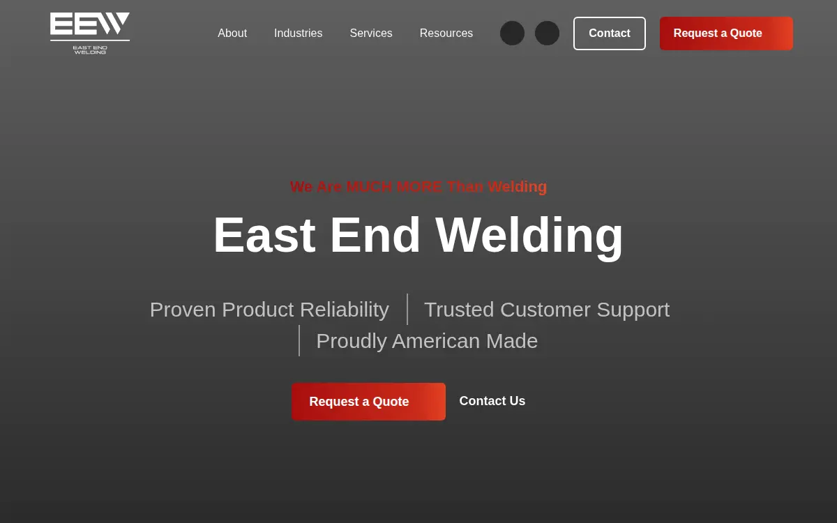 Homepage of East End Welding LLC