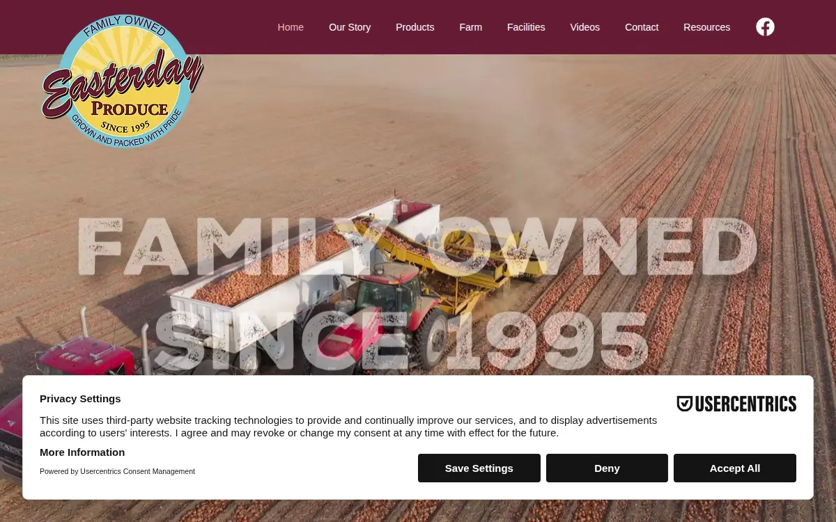 Homepage of Easterday Farms Produce, CO