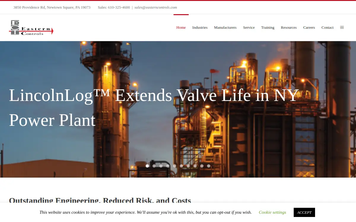 Homepage of Eastern Controls, INC of Pa