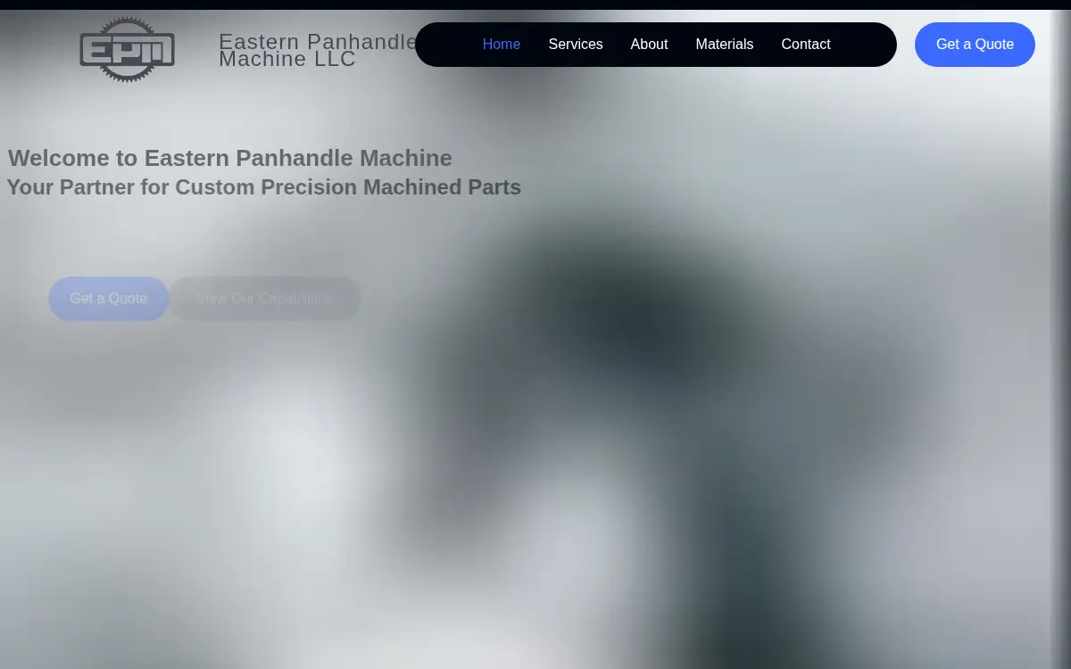 Homepage of Eastern Panhandle Machine LLC