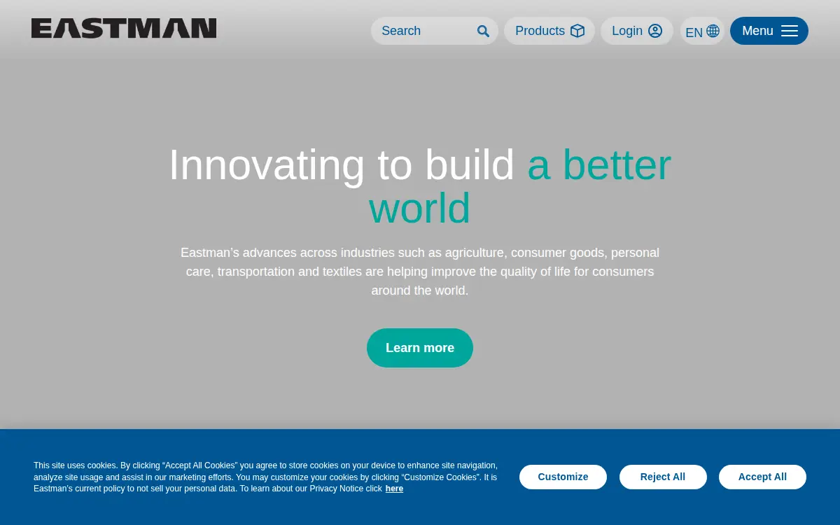 Homepage of Eastman Chemical Company