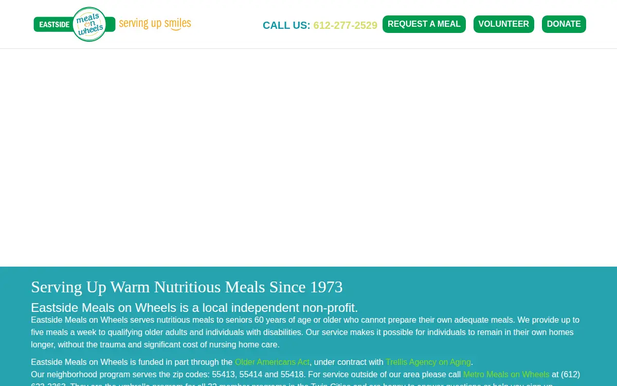 Homepage of Eastside Meals on Wheels INC