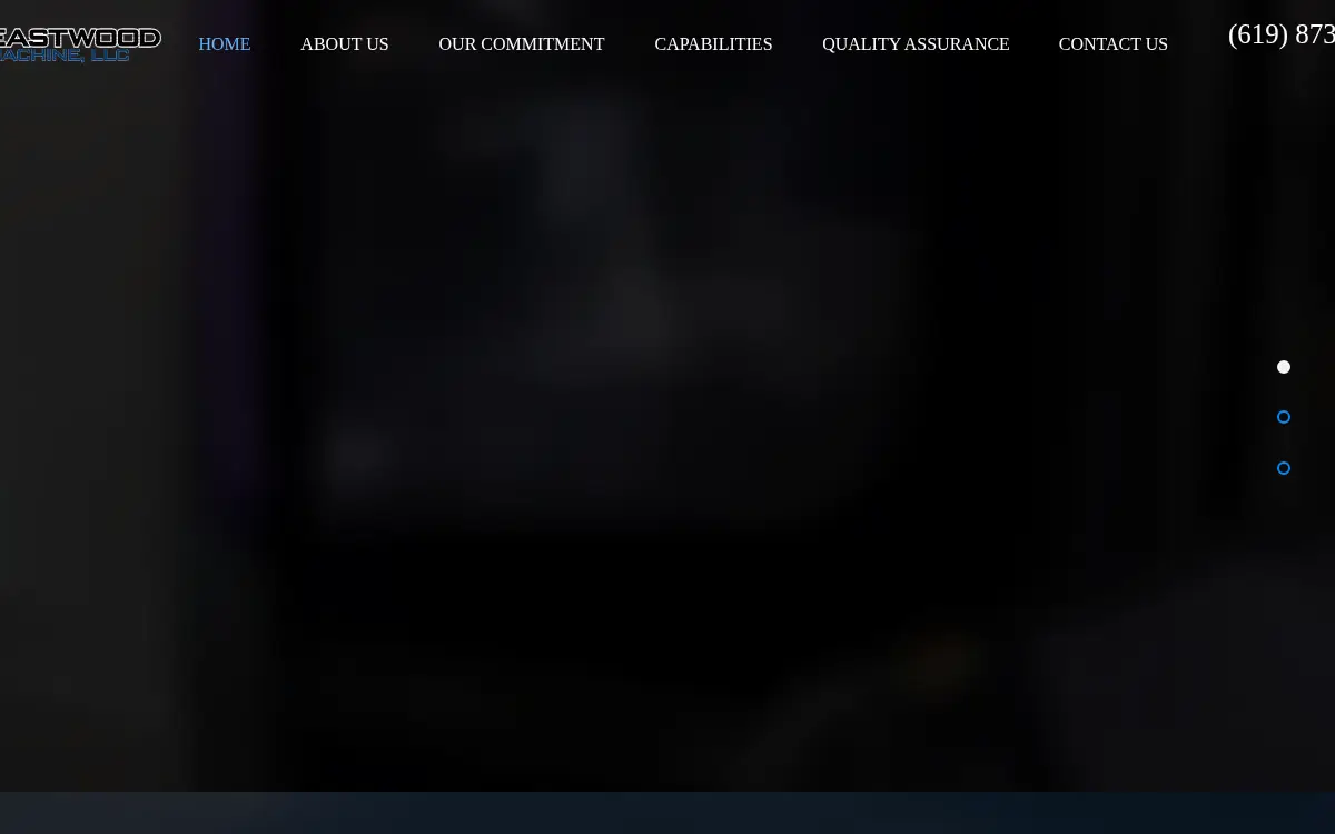 Homepage of Eastwood Machine, LLC