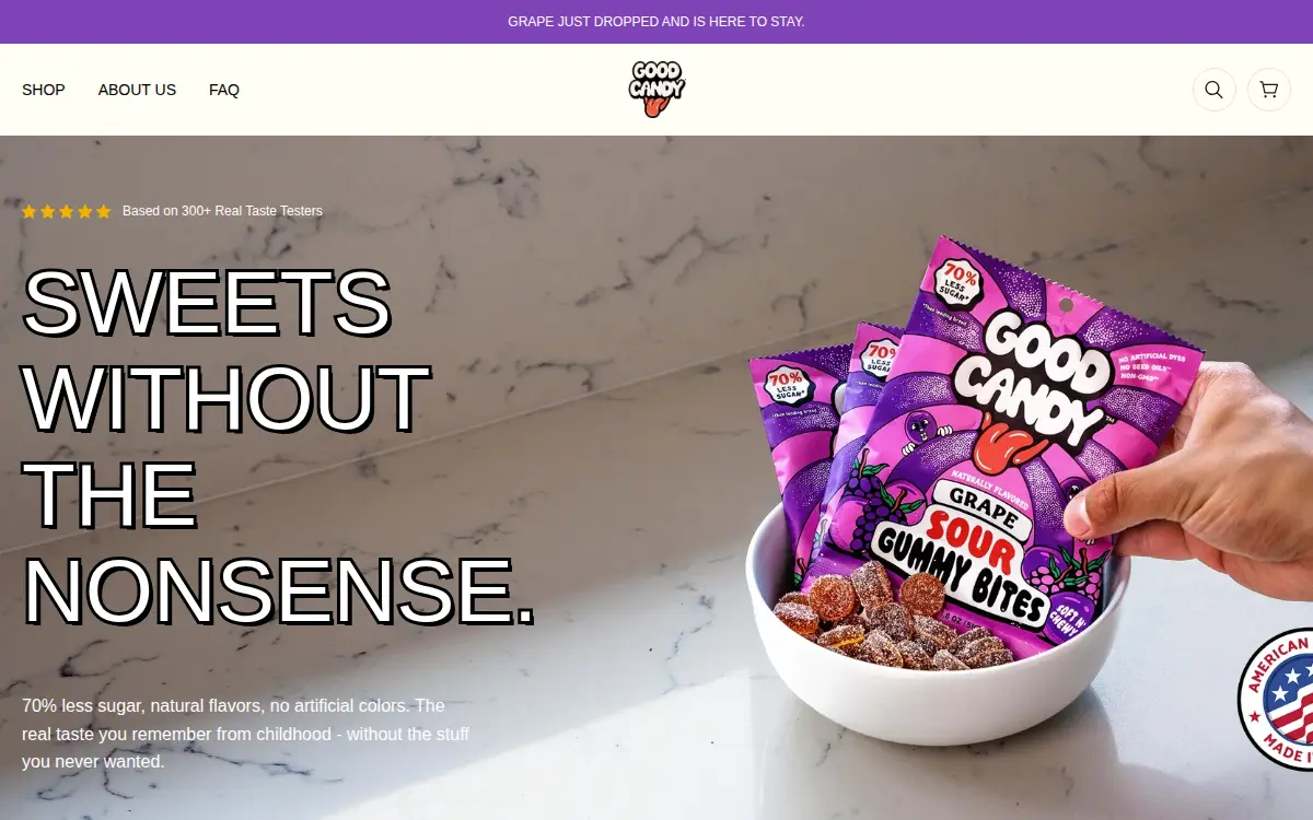 Homepage of Infinity Candy INC