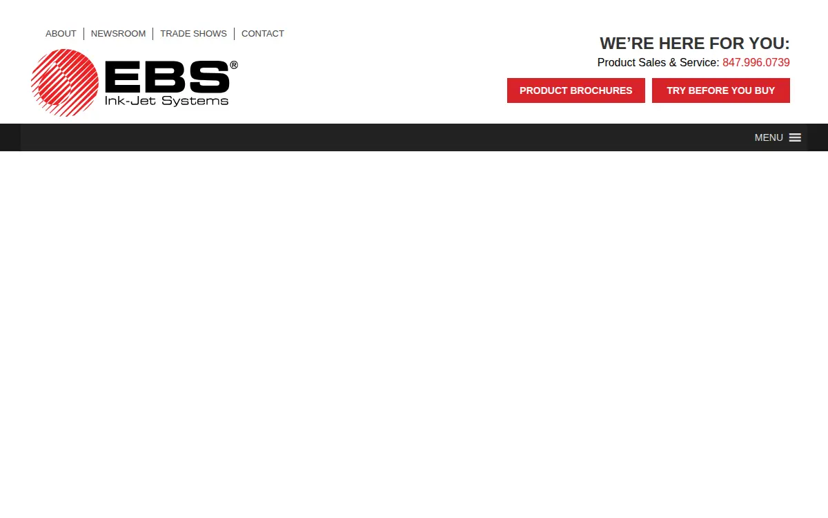 Homepage of Ebs Ink-jet Systems Usa, INC.