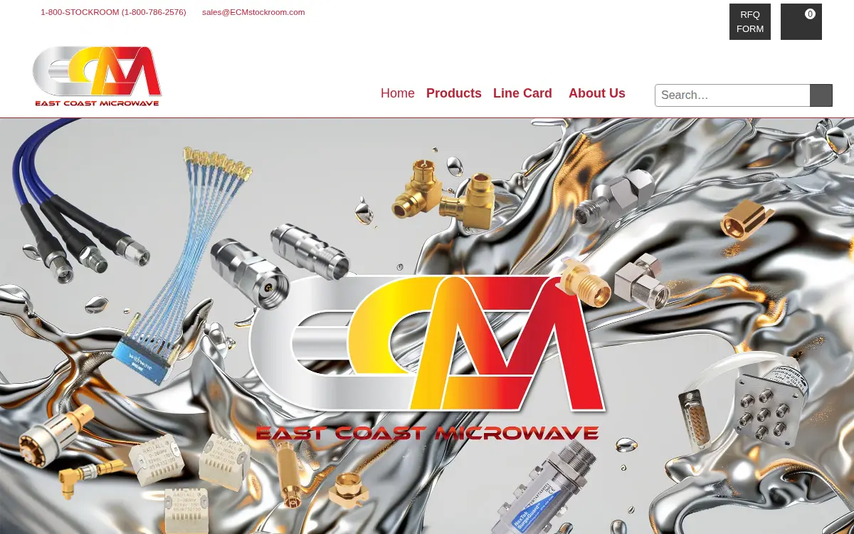 Homepage of East Coast Microwave Sales & Distribution LLC