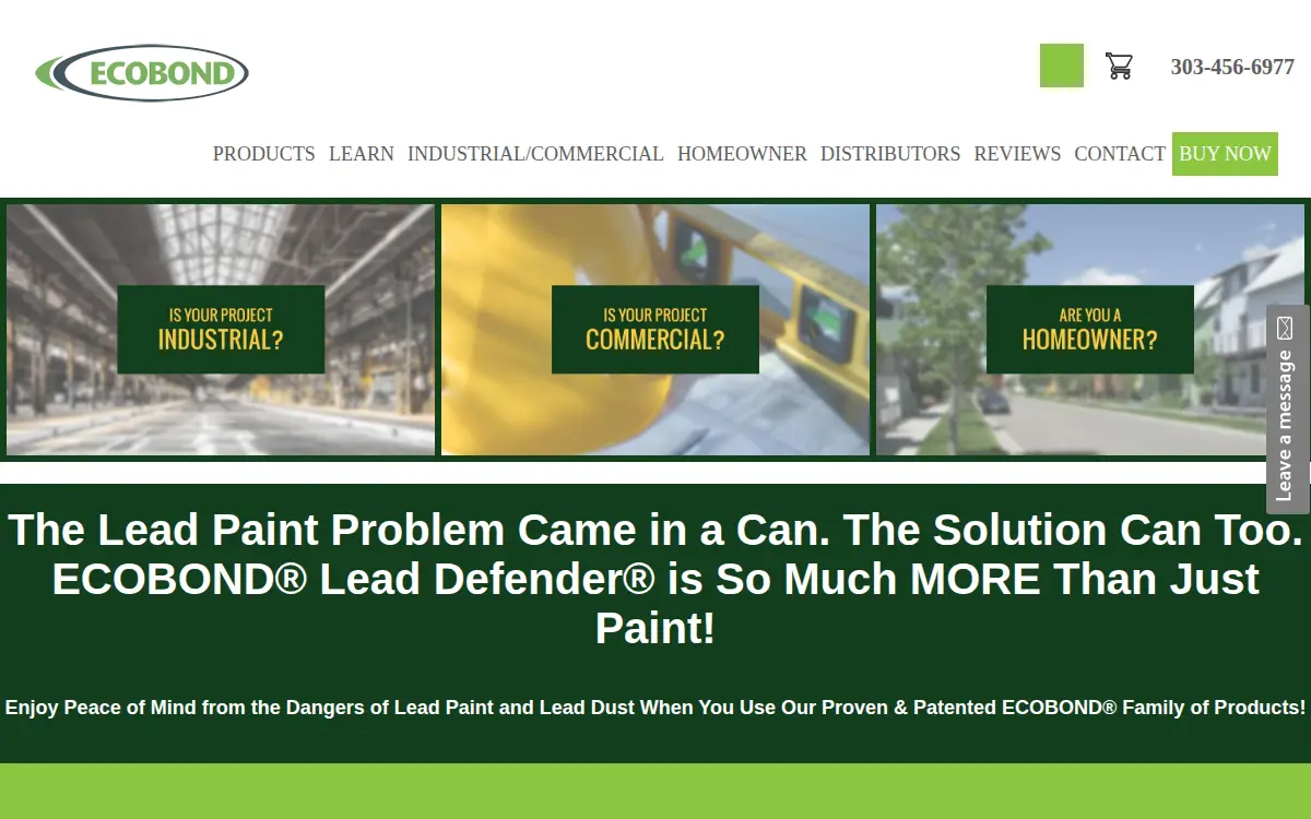 Homepage of Ecobond Lbp LLC
