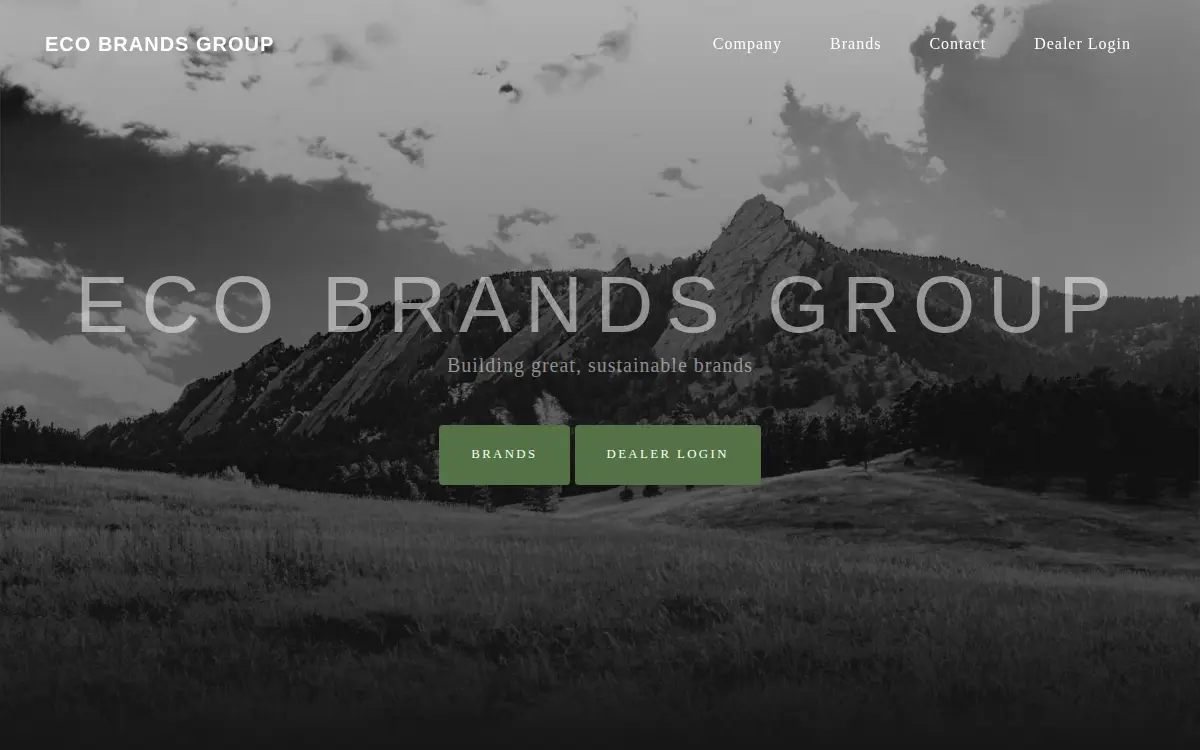 Homepage of Eco Brands Group, LLC