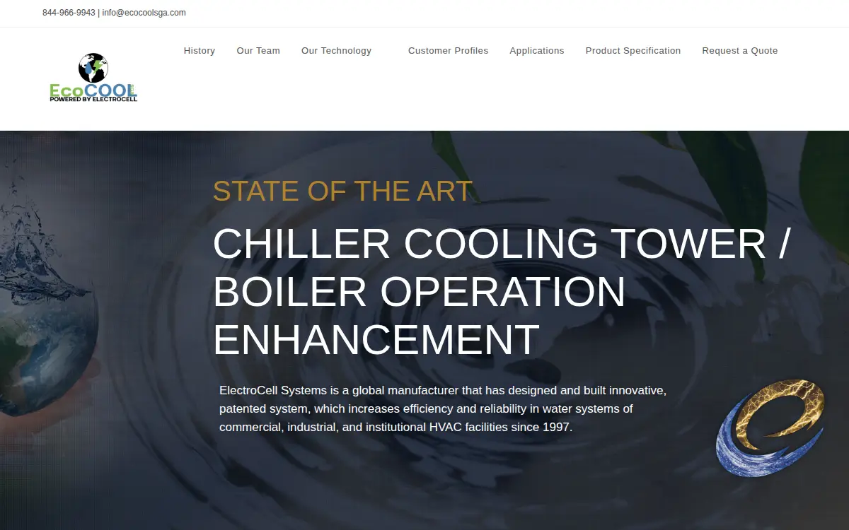 Homepage of Ecocool Enterprises Sga, LLC