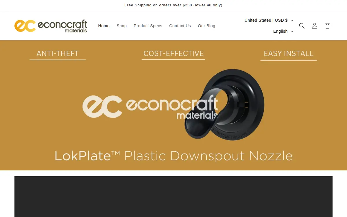Homepage of Econocraft Materials LLC