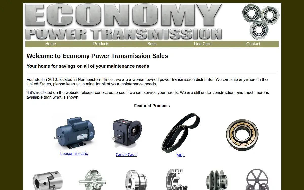 Homepage of Economy Power Transmission Sales LLC