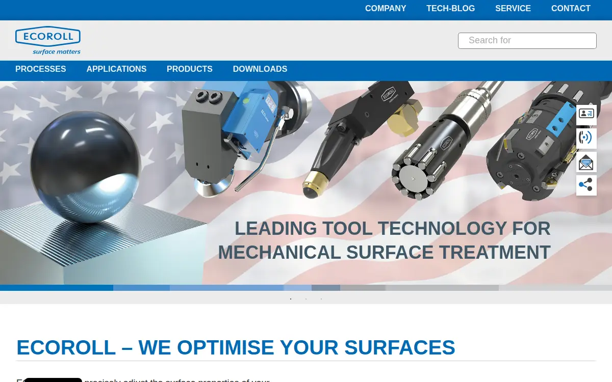Homepage of Ecoroll CORP. Tool Technology