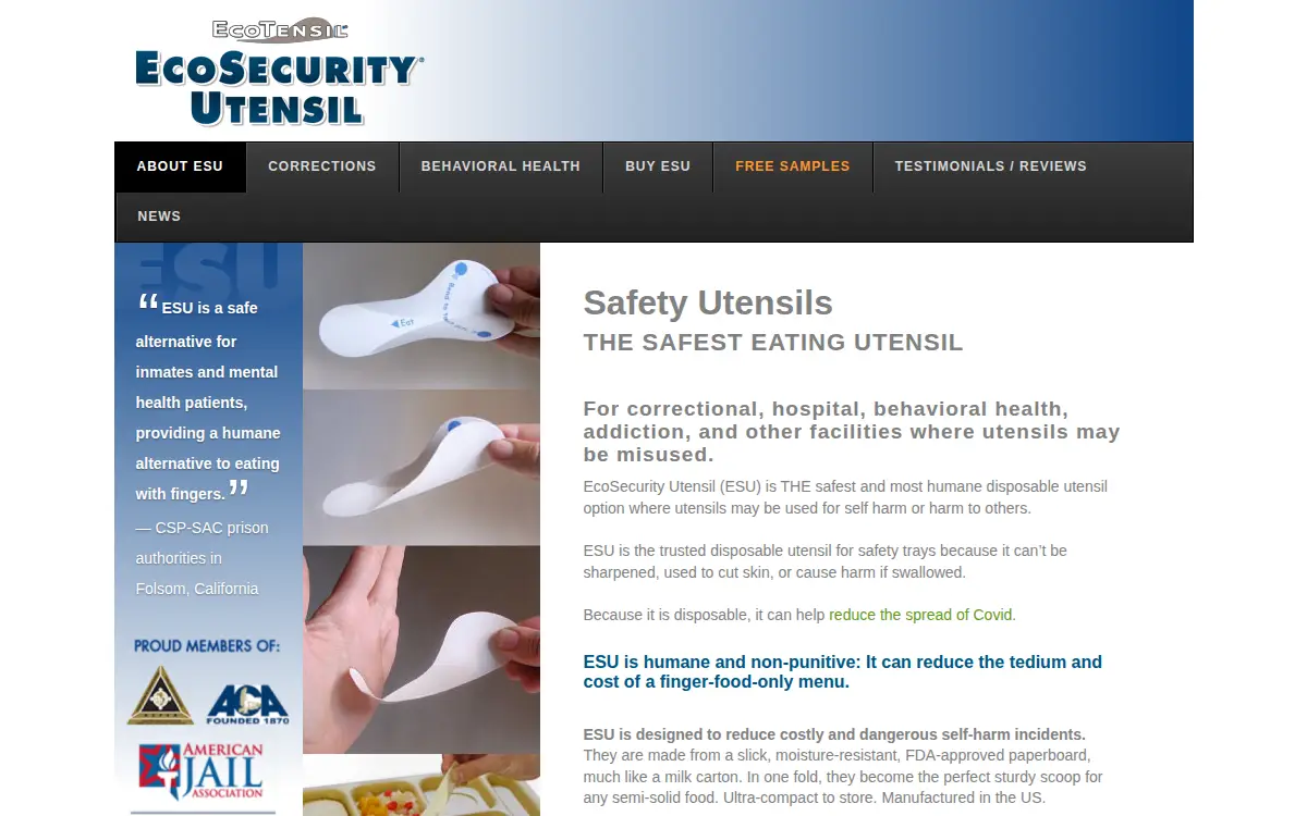 Homepage of Ecotensil, INC