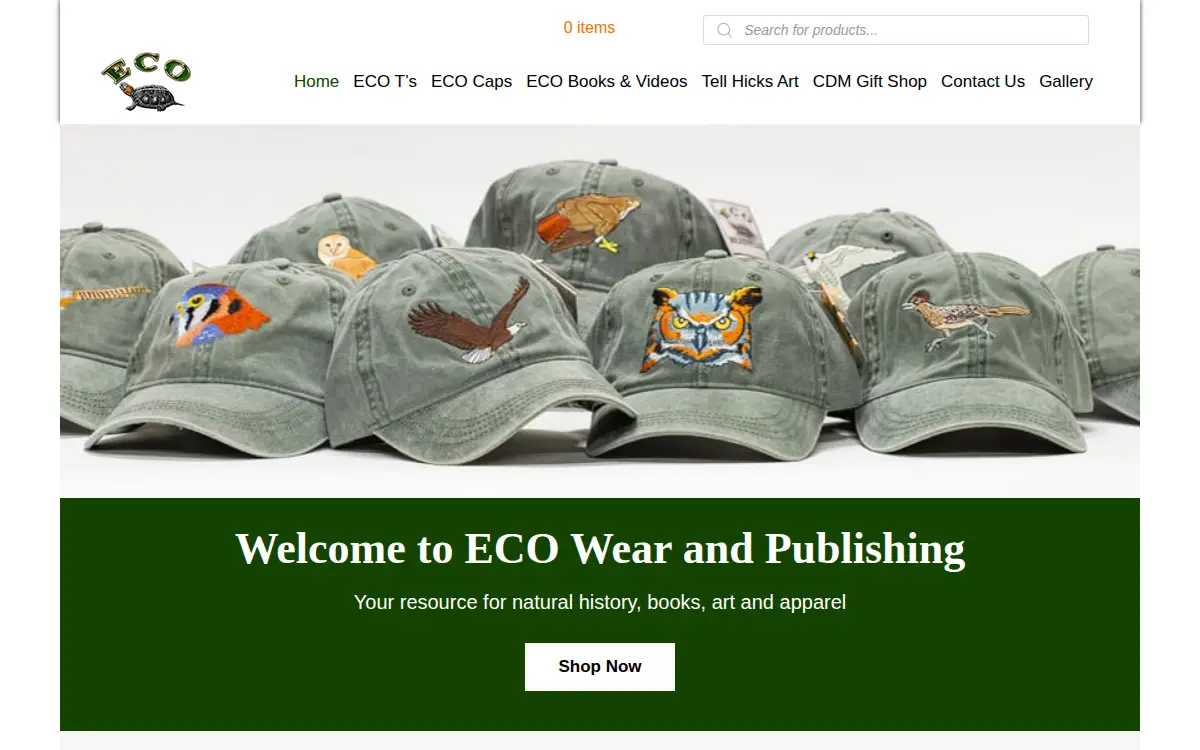 Homepage of Eco Wear & Publishing, INC.