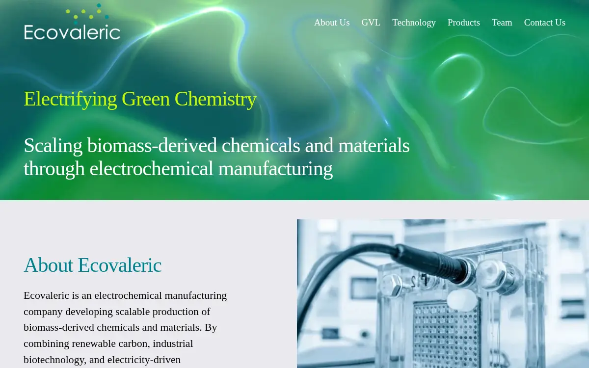 Homepage of Ecovaleric INC