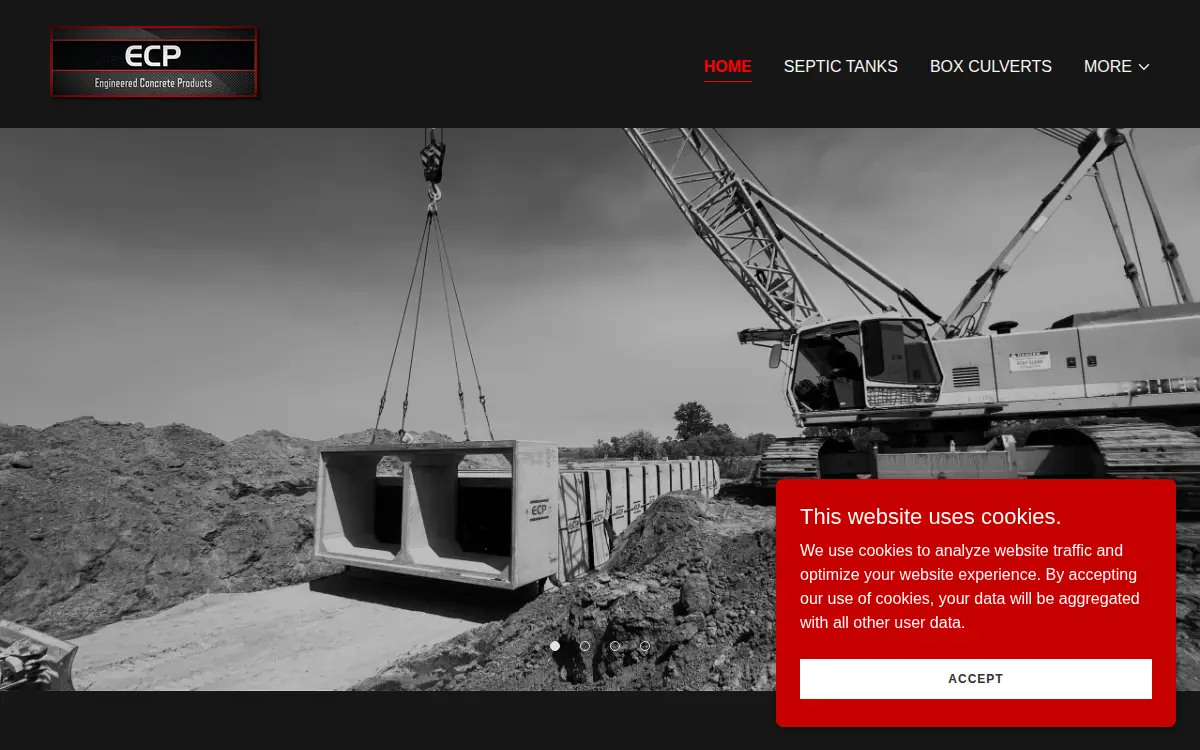 Homepage of Engineered Concrete Products LLC