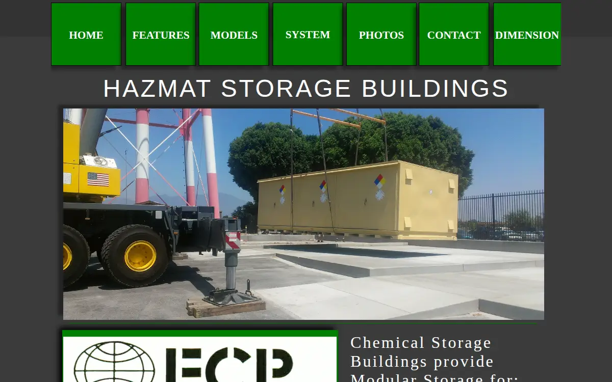 Homepage of Environmental Compliance Products, INC.
