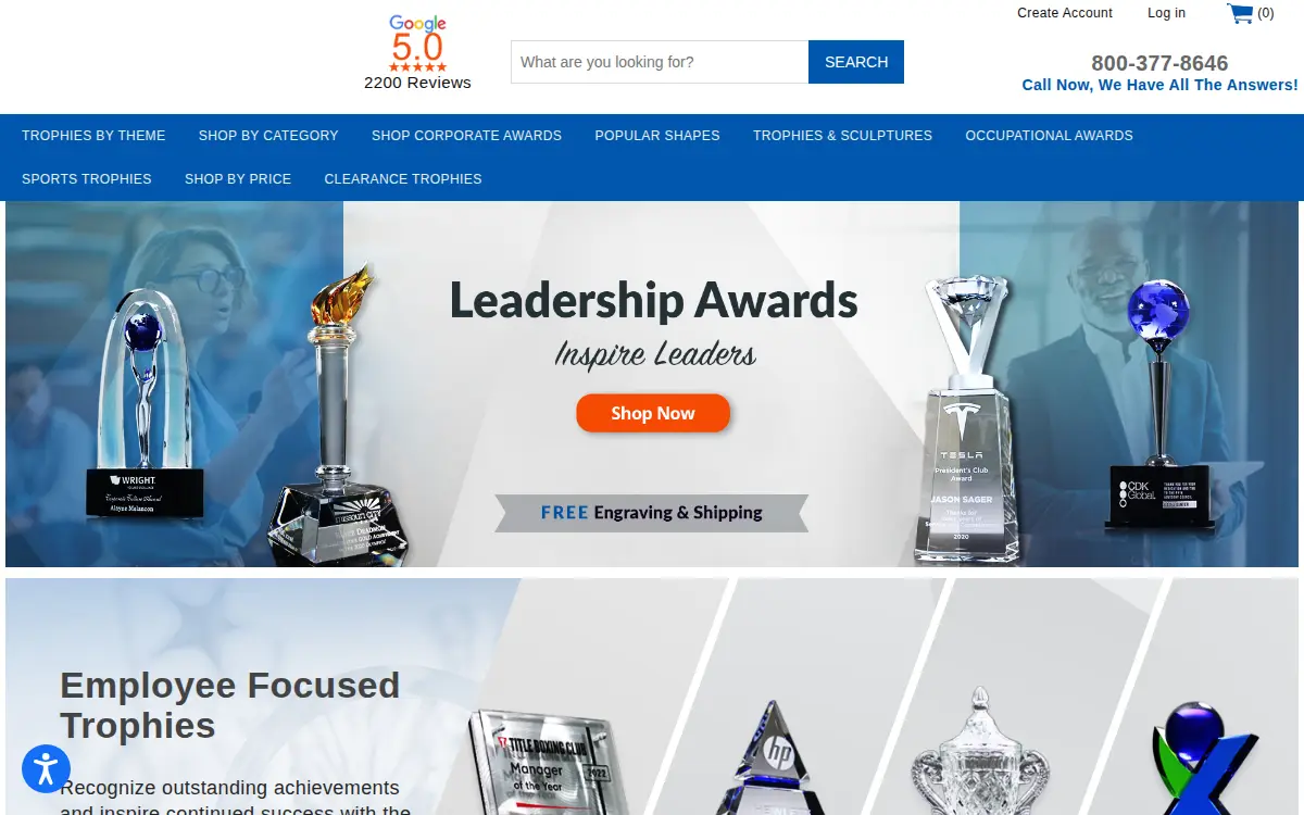 Homepage of Trophies By Edco, INC.