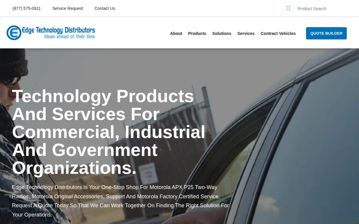 Homepage of Edge Technology Distributors, INC.